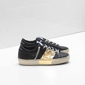 Golden Goose Hi-Star Black and Gold Sneakers